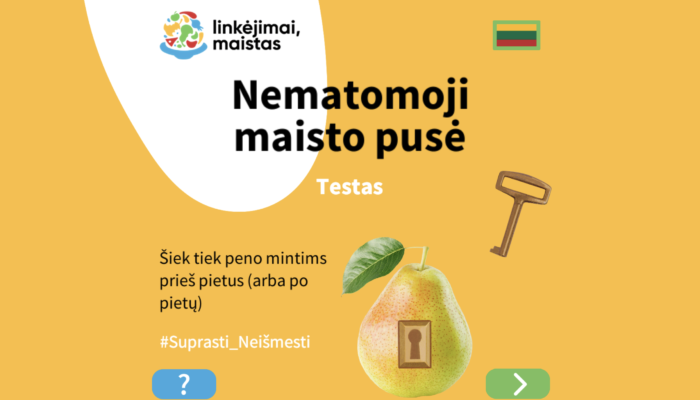 Testas „Nematomoji maisto pusė“